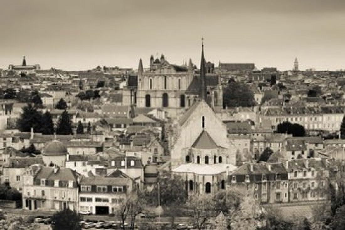 Townscape and Cathedrale St-Pierre Poitiers Vienne Poitou-Charentes France Canvas Art - Panoramic Images (36 x 24)