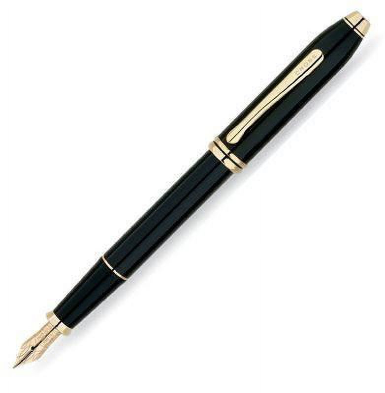 Townsend Black Lacquer with Gold Fountain Pen - Engravable Gift Item