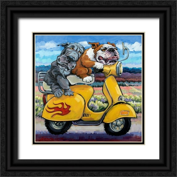 Townsend, CR 20x20 Black Ornate Wood Framed with Double Matting Museum Art Print Titled - On The Road Again