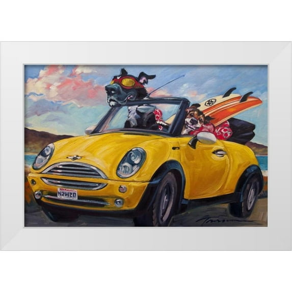 Townsend, Connie R. 24x17 White Modern Wood Framed Museum Art Print Titled - Sunup Surfdogs