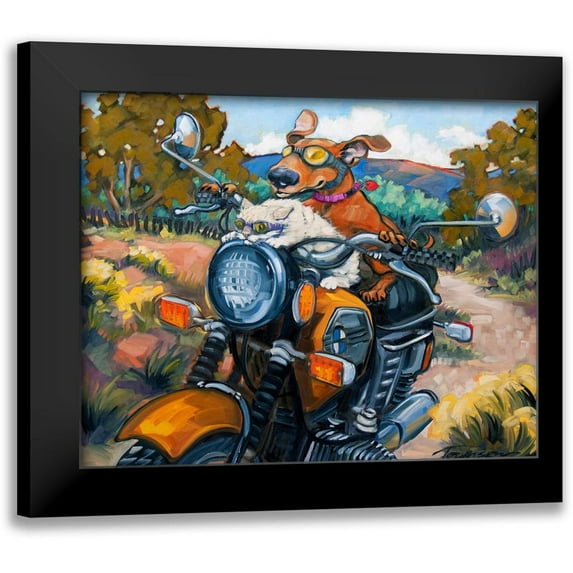 Townsend, Connie R. 24x20 Black Modern Framed Museum Art Print Titled - Have Dog Will Travel