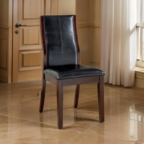 Townsend I Transitional Side Chair, Brown Cherry Finish, Set of 2