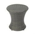 thumbnail image 1 of Townsgate Outdoor Boho Round Wicker Accent Table, Gray, 1 of 7