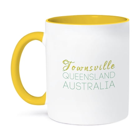Townsville Queensland National Color Patriot Australia Home Town, 15oz Two-Tone Yellow Mug