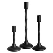 Towond Candle Holders,Taper Candlestick Holder Metal Candelabra for Wedding Dining Home Decorative Black,Set of 3
