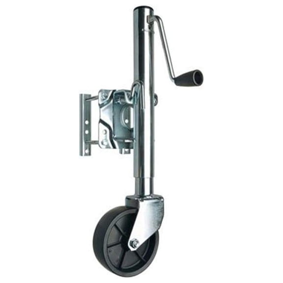 Towpower Trailer Jack 1000lb Side Mount - 6 Inch Wheel, 10 Inch Travel - Fits 3x5 Tongues - Sidewind Bolt-On RV, Boat, Utility Trailer Lift