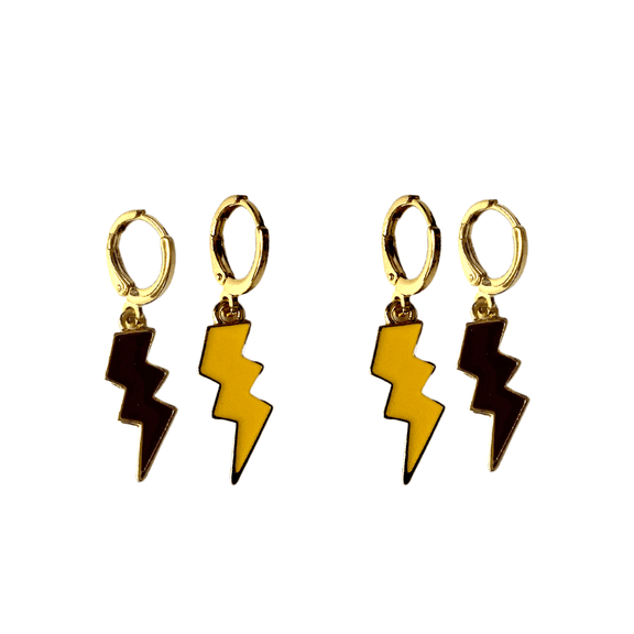 Towson Doc The Tiger Thunderstruck Stack golden yellow mini enamel bolts and black bolts