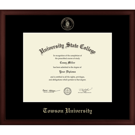 Towson University Diploma Frame, Document Size 14" x 11"