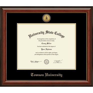 Towson University Diploma Frame, Document Size 14" x 11"