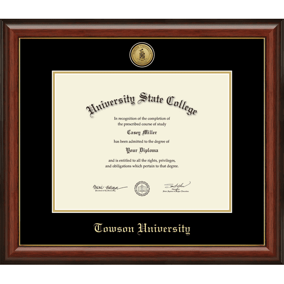 Towson University Diploma Frame, Document Size 14" x 11"