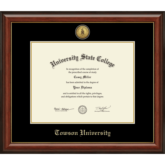 Towson University Diploma Frame, Document Size 14" x 11"