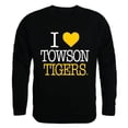 thumbnail image 1 of Towson University I Love Crewneck T-Shirt, Black - 2XL, 1 of 1