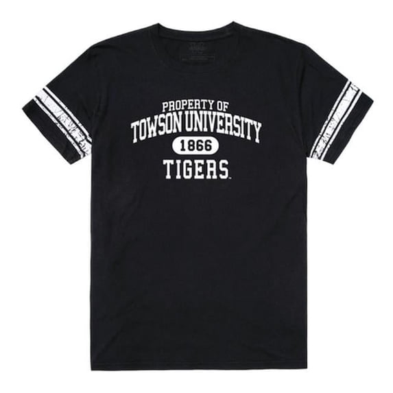 Towson University Men Property T-Shirt, Black & White - Small