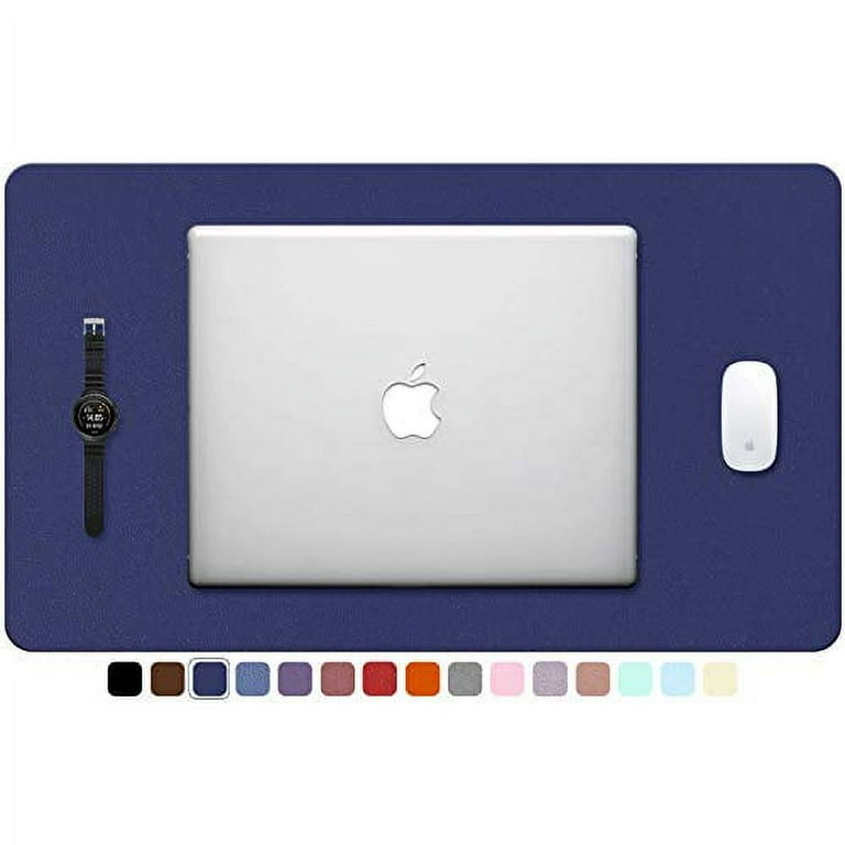 Towwi PU Leather Desk Pad with Suede Base Multi Color Non Slip Mouse Pad 24 x 14 Waterproof Desk Writing Mat Large Desk Blotter Protector Dark