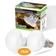 ToxiRium 2-Pack Reptile Heat Lamp, 75W Reptile Sun Lamp Self-Ballasted Vapor Basking Spot Lamp/Bulb/Light for Reptile and Amphibian E26-2pcs