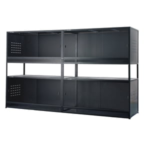 ToxiRium 4-Pack Reptile Tanks, Stackable Enclosures for Bearded Dragon, Ball Python, and Snakes with Front Opening & Lock