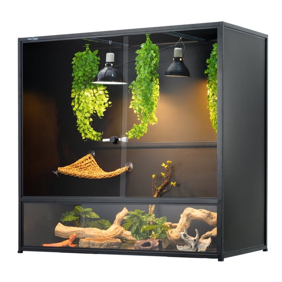 ToxiRium Tall Reptile Tank 230 Gallon, 48x24x46 Inch Large Reptile Enclosure for Bearded Dragon and Ball Python, Extra Tall Snake Terrarium with Front Opening Tempered Glass Door, Combination Lock