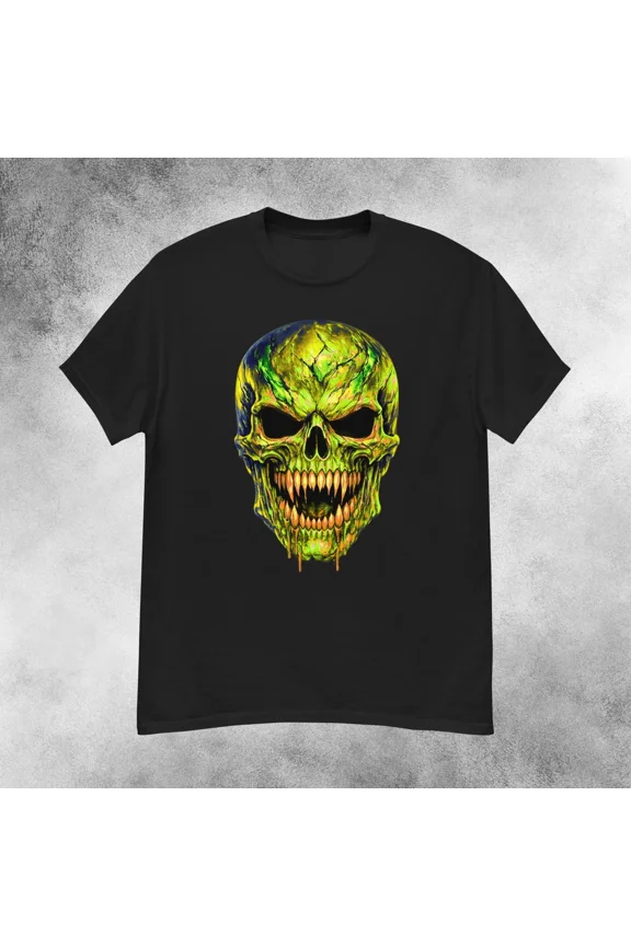 Toxic Acid Skull Horror T-Shirt Men's S-2XL