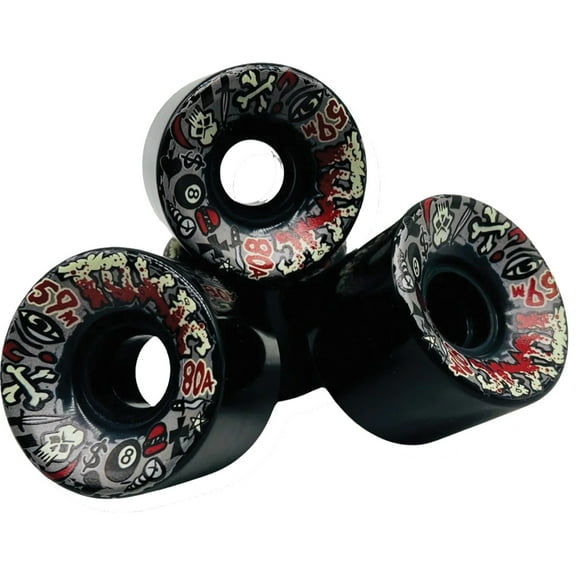 Toxic All-Terrain Skateboard Wheels 80a 59mm Black