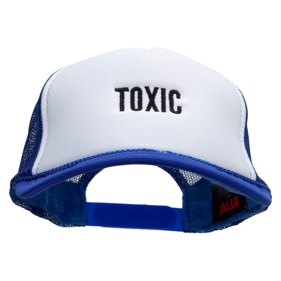 Toxic Embroidered Foam Panel Mesh Snapback - Royal White OSFM
