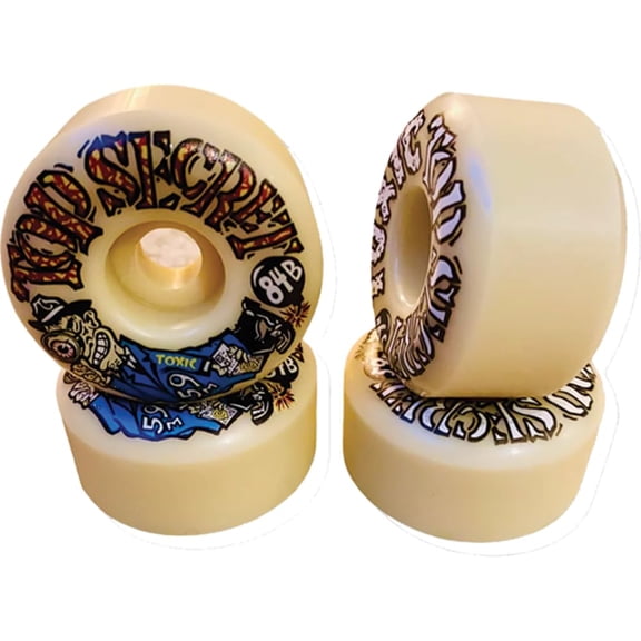 Toxic Superthane Top Secret Skateboard Wheels 104a 59mm Natural
