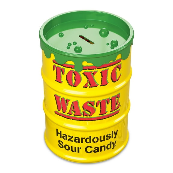 Toxic Waste Hazardously Sour Candy Giant Bank, 5.86 oz. Container