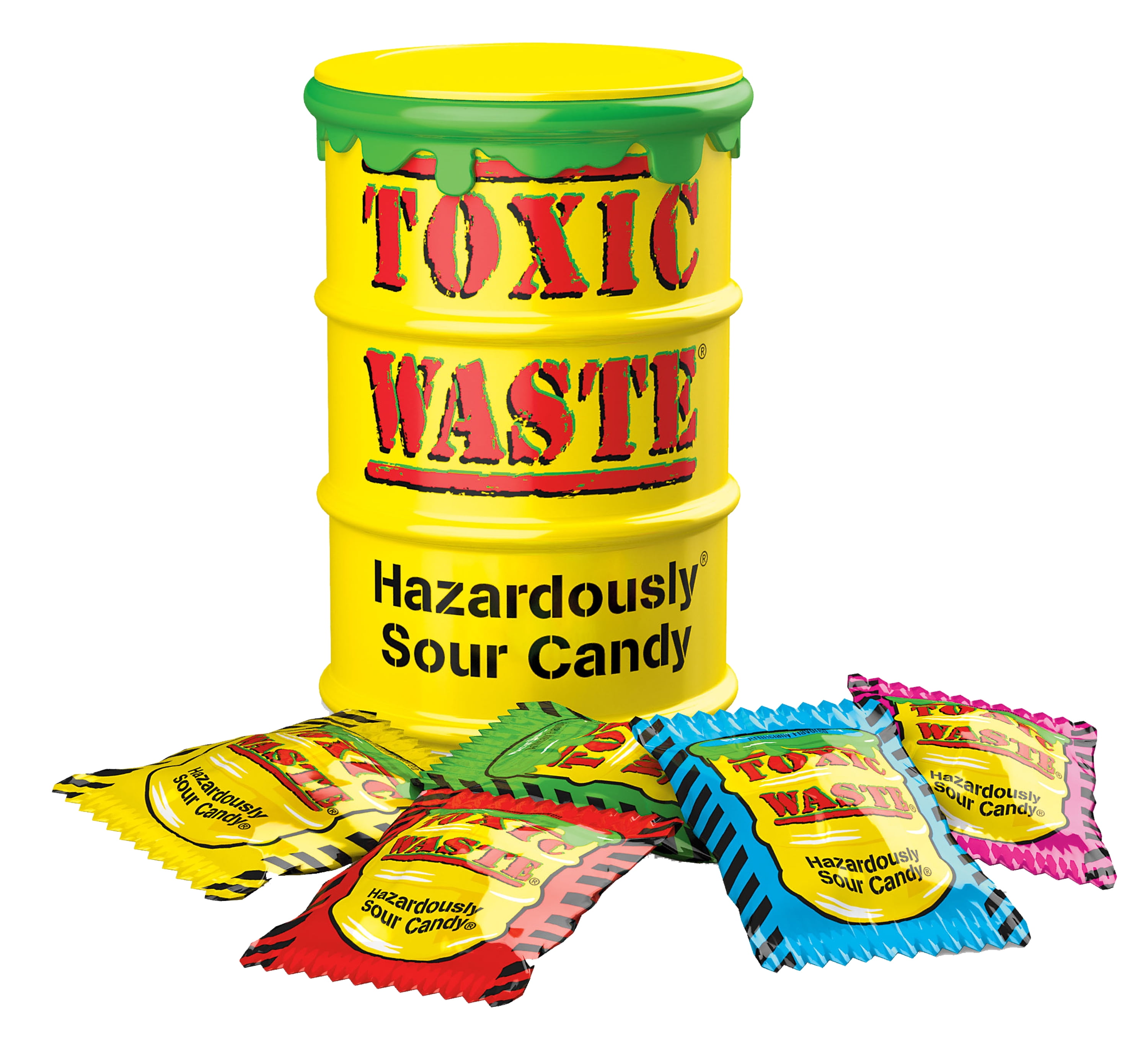 Toxic Waste Hazardously Sour Candy in Original Yellow Drum, 1.7 oz., Contains No Known Allergens