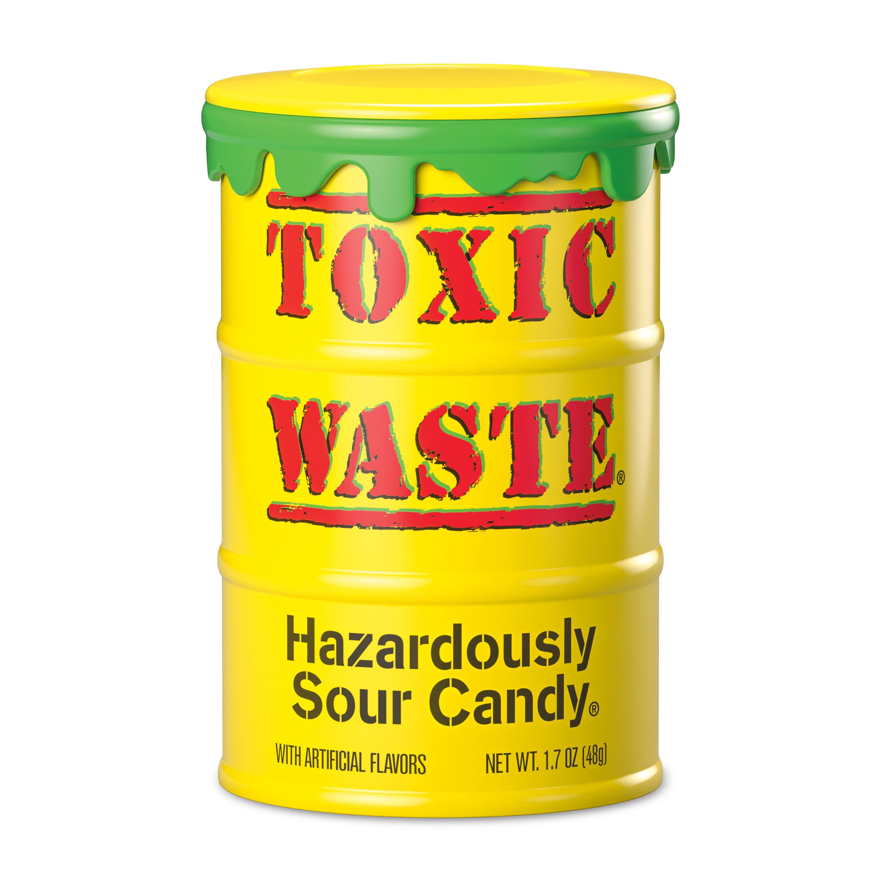 Toxic Waste Hazardously Sour Candy in Original Yellow Drum, 1.7 oz., Contains No Known Allergens