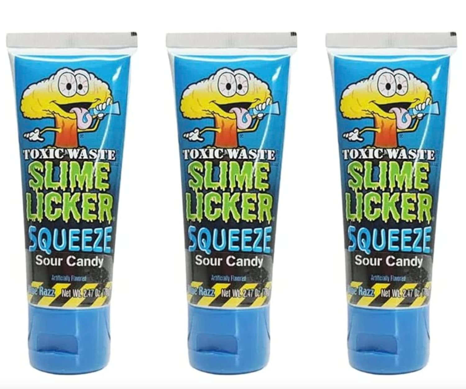 | Toxic Waste Slim Licker Sour Squeeze Candy, 2.47 Oz. Blue Razz (3 ...