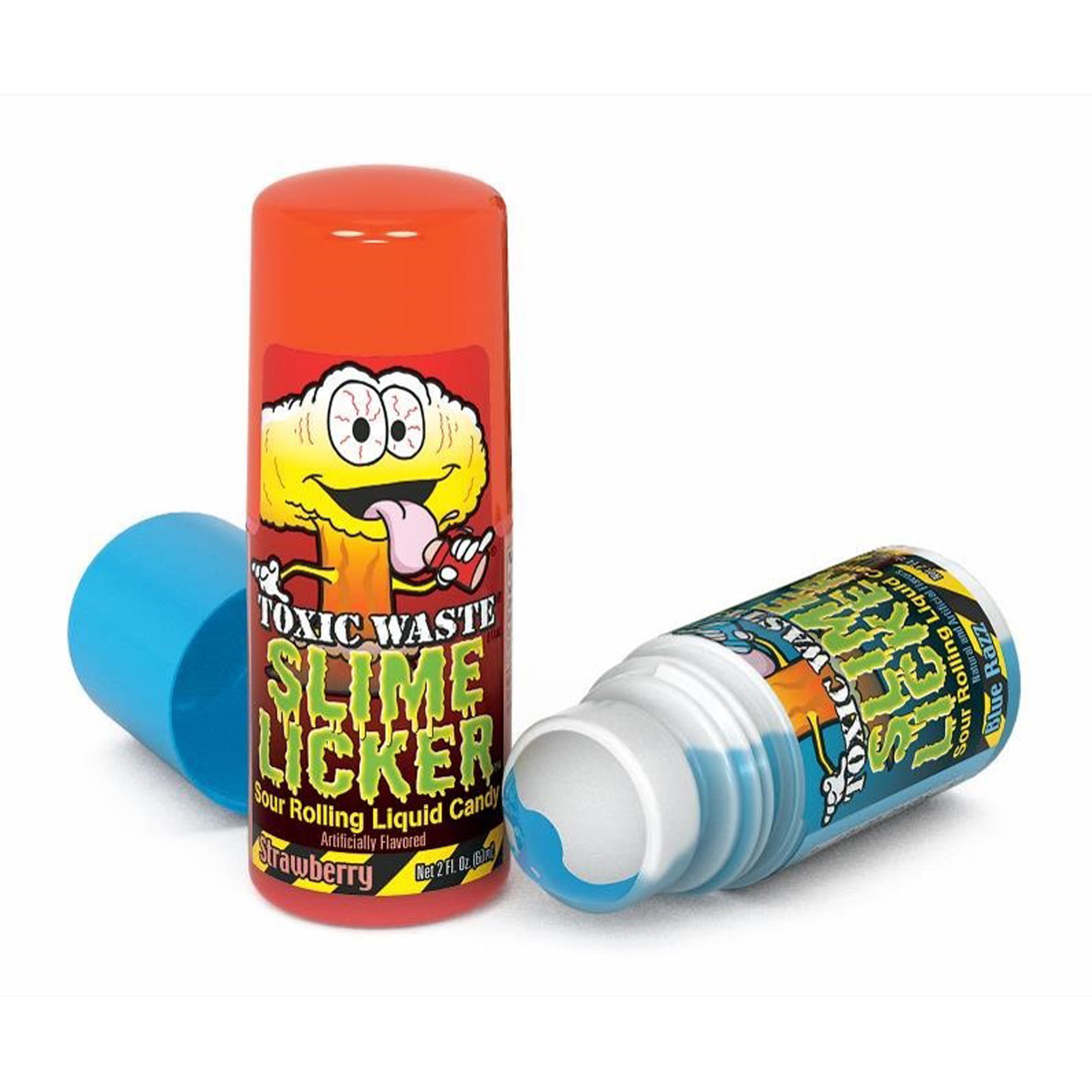 Toxic Waste Slime Licker 2.0 Blue Razz & Strawberry, Sour Candy, 2 fl. oz. Bottle