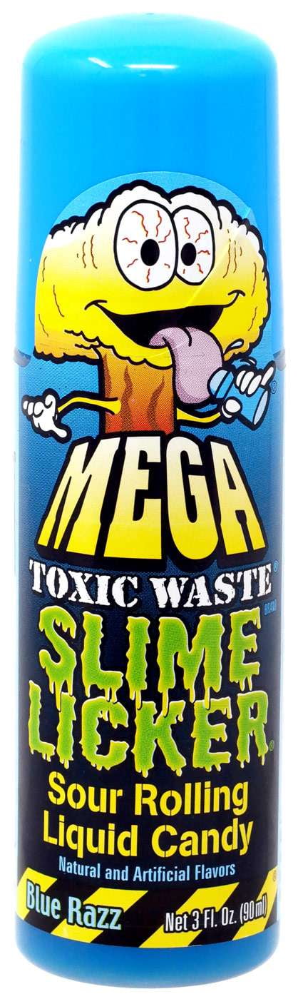 Toxic Waste Slime Licker Sour Rolling Liquid Candy, Blue Razz