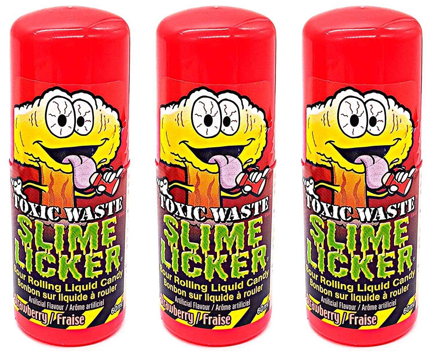 Toxic Waste - Slime Licker Sour Candy 3-Pack of Strawberry - 2oz