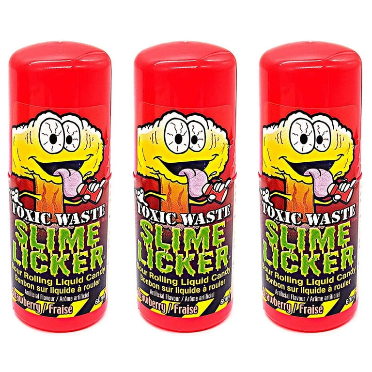 Toxic Waste - Slime Licker Sour Candy 3-Pack of Strawberry - 2oz