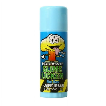 Toxic Waste Slime Licker Sour Candy Flavored Lip Balm, Blue Razz, 0.12 oz