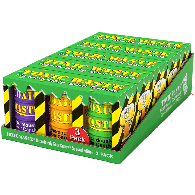 Waste(twice) - CANDY Toxic Waste Sour Special Edition Candy Drum 3-pack - Walmart.com