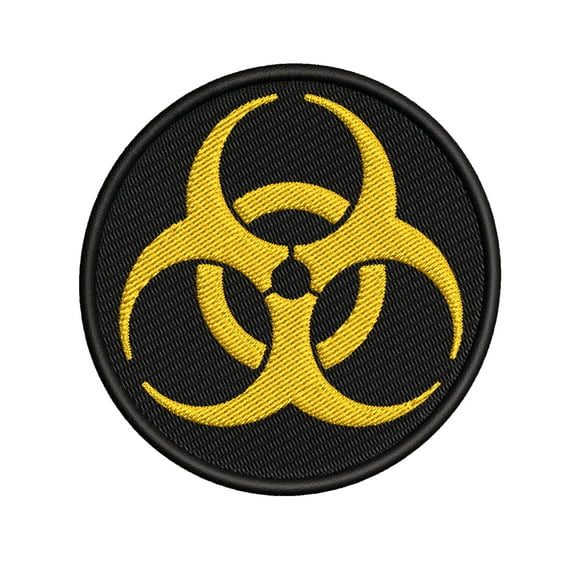 Toxic Yellow Biohazard Sign Patch Iron on Applique Horror Clothing Zombie Apocalypse