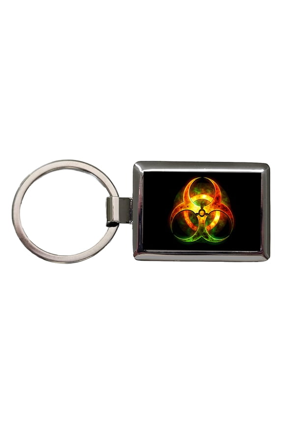 Toxic Zombie Outbreak Symbol Metal Rectangle Keychain