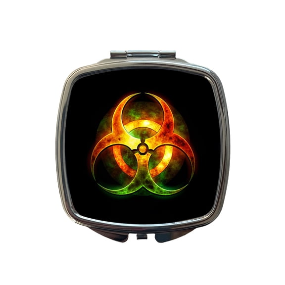 Toxic Zombie Outbreak Symbol Travel Makeup Handbag Purse Small Pocket Compact Mirror