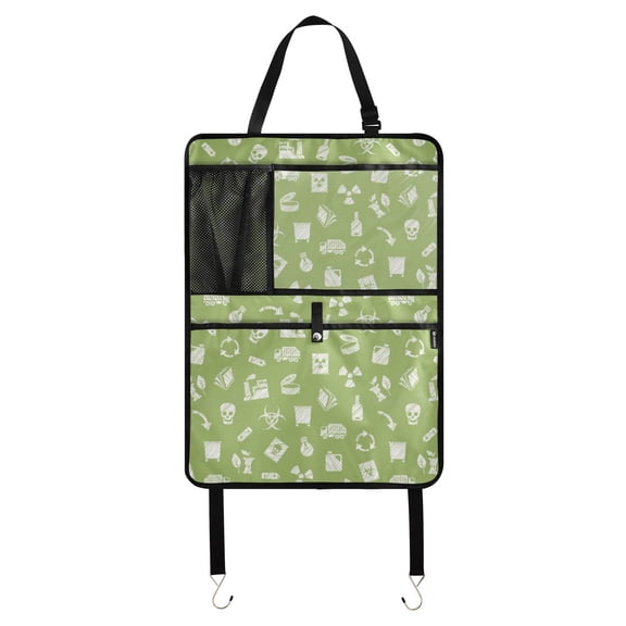 Toxic waste pattern design repeat Car Seat Back Kick Protectors,182 Pack Kick Mats with Storage Pockets for Vehicles to Protect from Dirt, Mud & Scratches