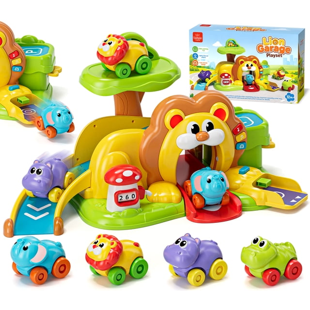 Musical Flashlight Toy for 1 Year Old, Toy Car for Boys, Lion Toy Car with Music & Light ...