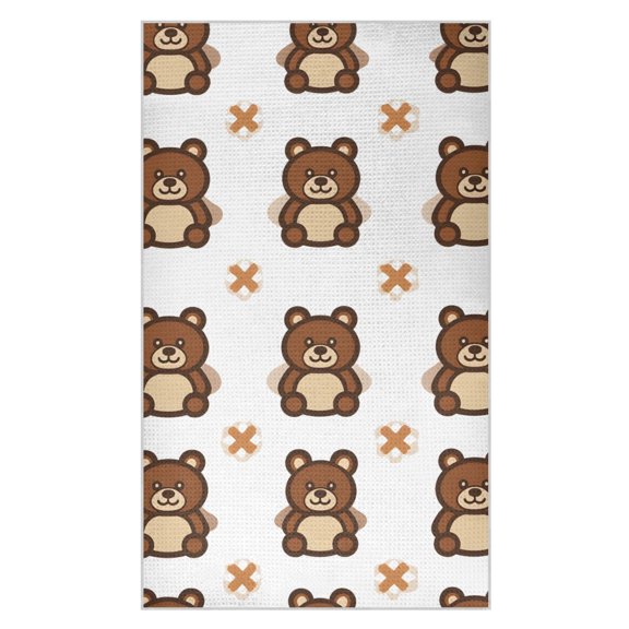 Toy Bear Pattern Waffle Kitchen Towels 18x30 in Soft Absorbent Quick Dry Dishcloths