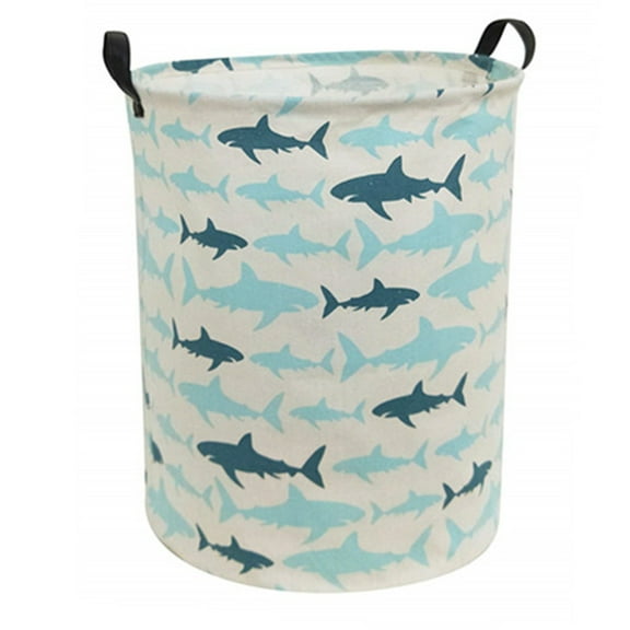 Toy Bins - Large Sized Clothes Hamper with Handle,Collapsible & Convenient Home Organizer Containers for Kids Toys,Baby Clothing - Blue Shark