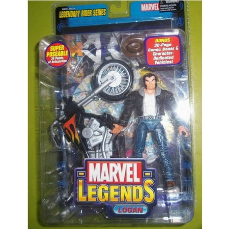 Marvel Legends Legendary Riders Logan Action Figure and Comic 2005 Toy Biz 71310
