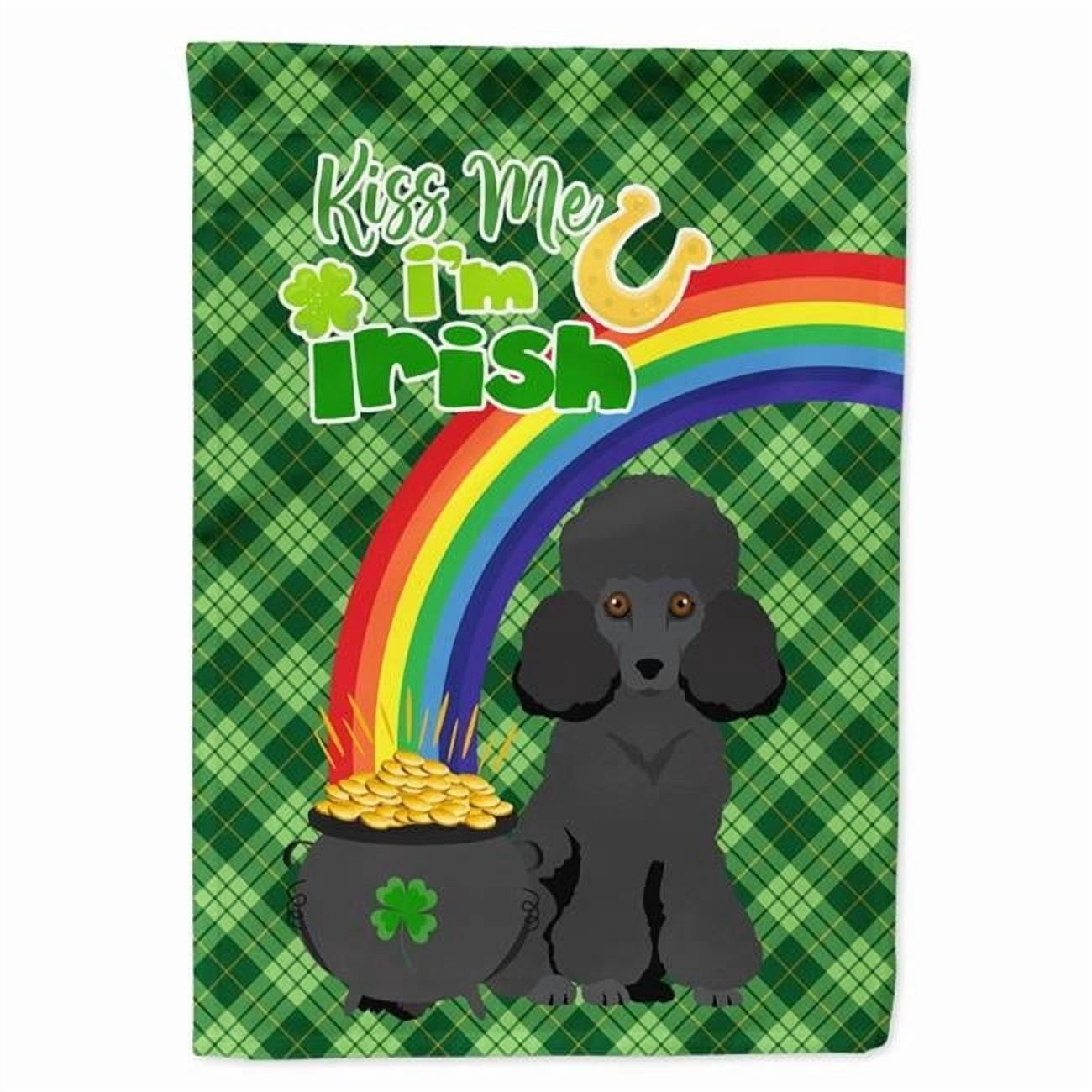 Toy Black Poodle St. Patricks Day Flag Garden Size