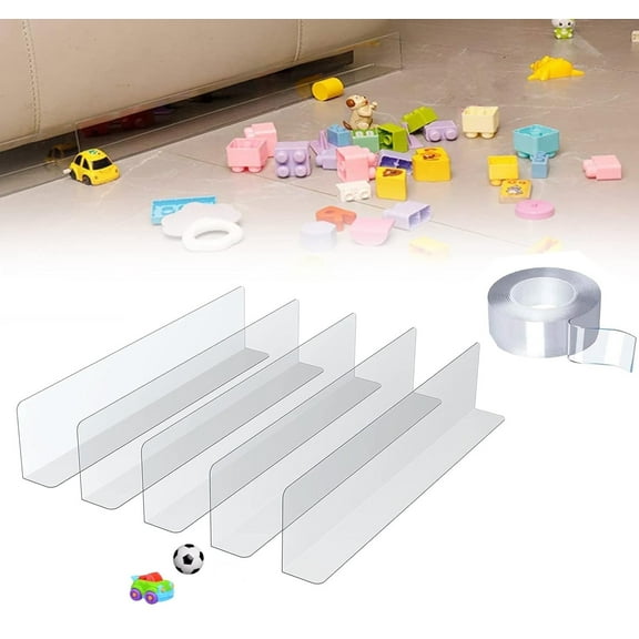 Under Sofa Blocker,Happon 5 Pack Under Bed Pet Barrier Blockers with Strong Adhesive,Couch Blocker Under Couch Sofa Furniture Stop Things Going Under Sofa Couch or Bed, Easy to Install