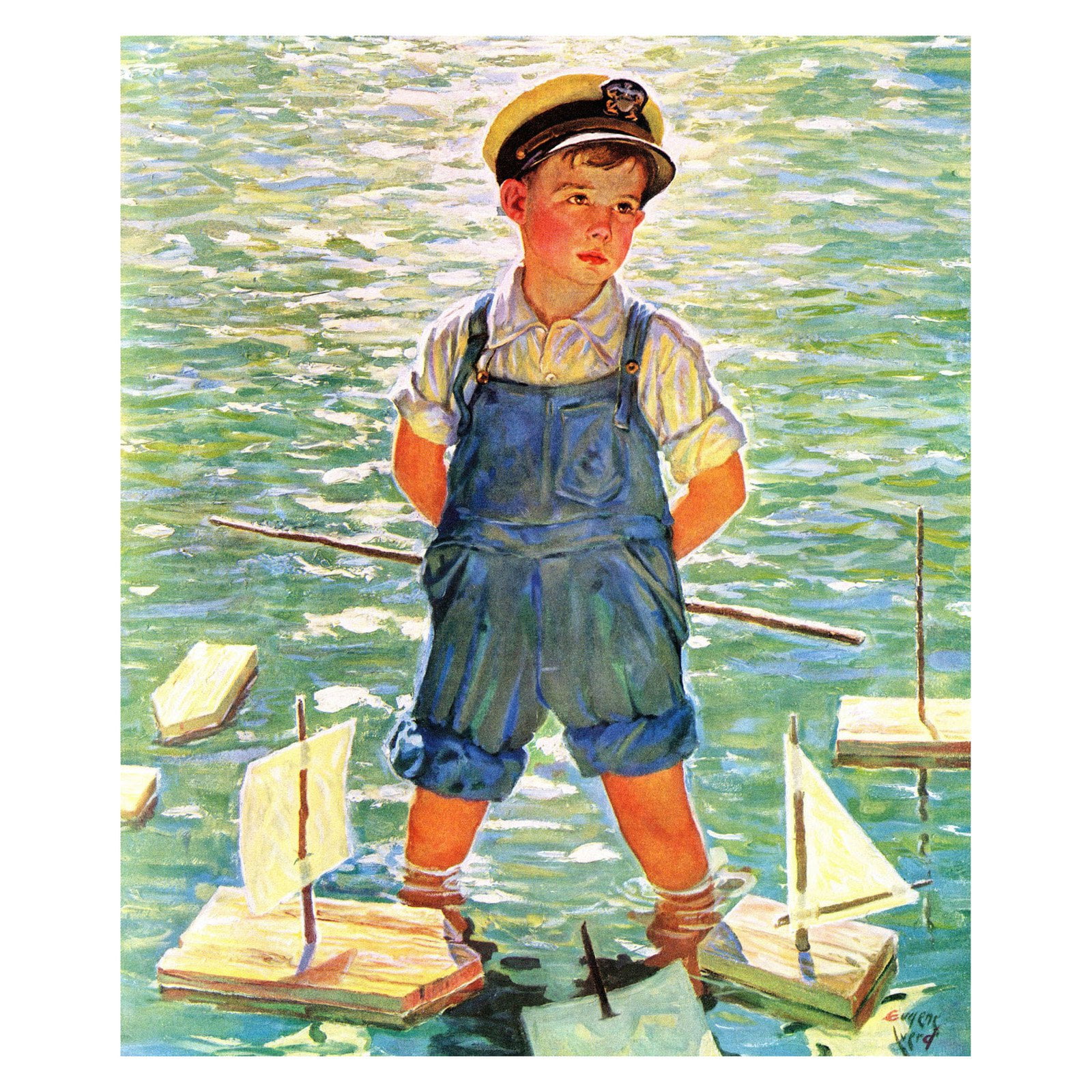 "Toy Boats" Painting Print on Wrapped Canvas