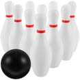 thumbnail image 1 of wooden bowling toy Plasitc Bowling Play Set Fun Indoor Outdoor Bowling Games Parent Children Interactive Toy for Home School (White), 1 of 10