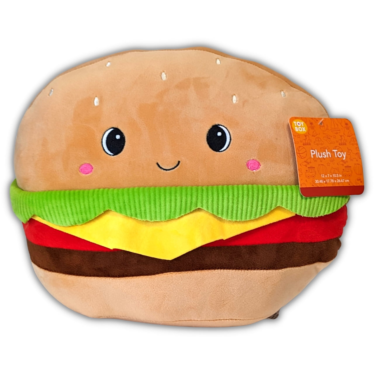 Toy Box Burgers, Food-Themed Polyester Stuffed Plush Toy Pillow