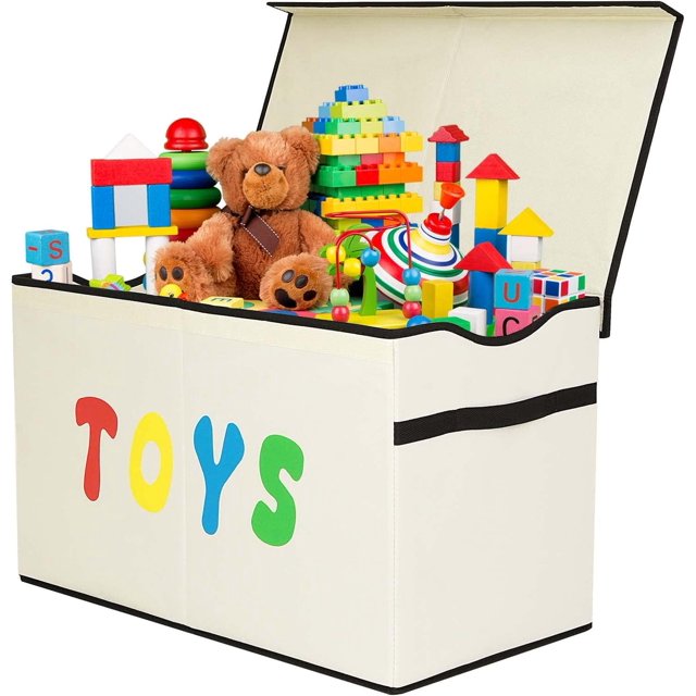 Toy Box Chest, Collapsible Sturdy Storage Bins with Lids, Extra Large