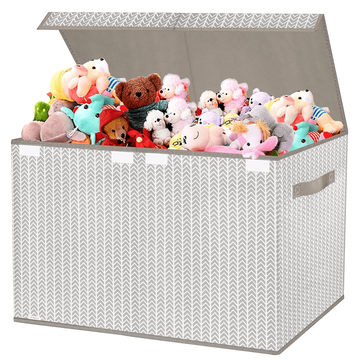 Toy Box Chest Organizer Bins for Boys Girls Kids, Large Collapsible Fabric Storage Container with Flip-Top Lid & Handles for Clothes,Blanket,Nursery,Playroom,Bedroom,Tree Branch Pattern (Gray)